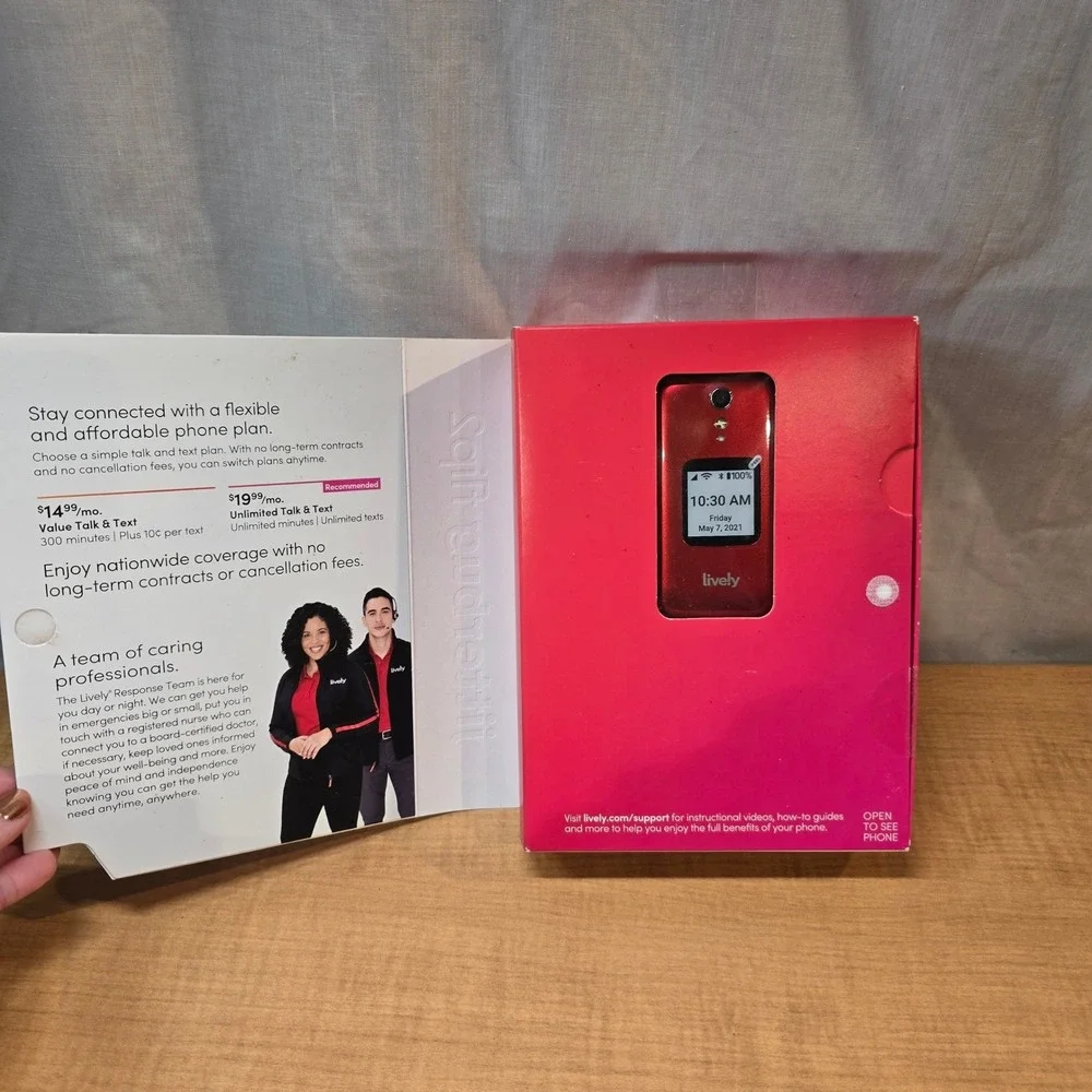 Jitterbug Flip2 Easy to Use Seniors Flip Cell Phone Red‎ in Color SEALED Lively!